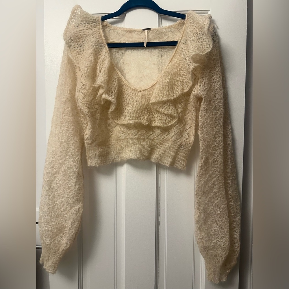 Free People Mohair/Wool Cropped Sweater